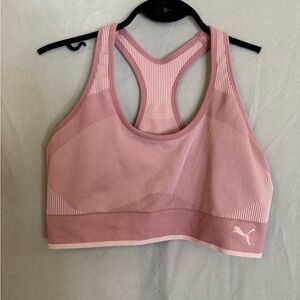 Puma Women's Light Pink Racerback Sports Bra